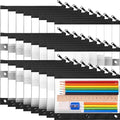 24 Pack Pencil Pouches for 3 Ring Binder Bulk Enlarge Clear Window Pencil Pouches Zipper Pen Case 3 Reinforced Grommet Pen Bag for Binder Utensil Organize Office Supplies(Black)