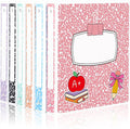 Marspark 6 Pack 3 Ring Binders 1.5 Inch Composition Notebook Pastel Color School Binder Set with Clear View Cover Fits 8.5'' x 11'' Letter Size Paper for School Office Home, 350 Sheet Capacity