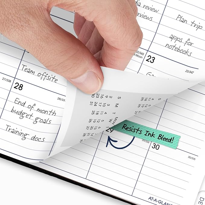 AT-A-GLANCE 2027 Planner, Monthly, 14-Month Dec-Jan, 8" x 11.75", Tabbed, Hardcover, DayMinder, Black (G470H0027)