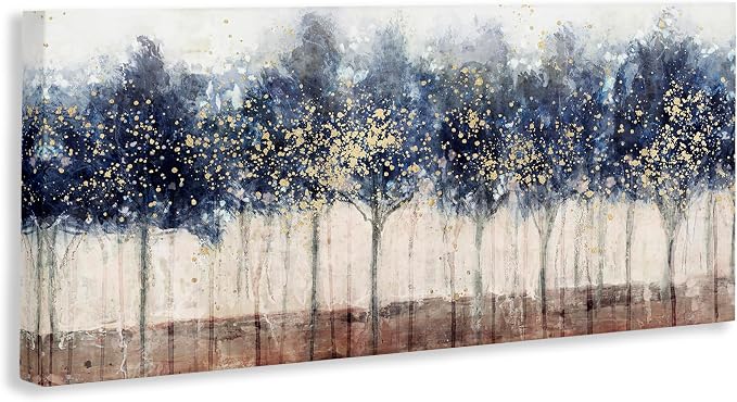 Modern Trees Floral Landscape, 10 x 24 Inch Canvas Wall Art | Stupell Industries · By Nina Blue · Ready to hang · Nature inspired for living room or office · Made in USA
