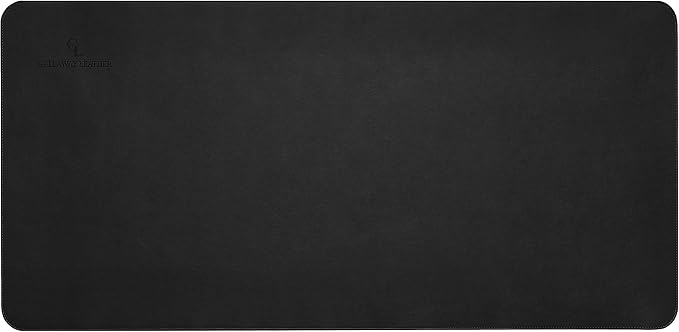 Gallaway Leather Desk Mat, Office Writing Desk Pad, Large 36" x 17" Black, for Top of Desks, Gift Ready Elegant Computer Desk Cover Protector PU Leather