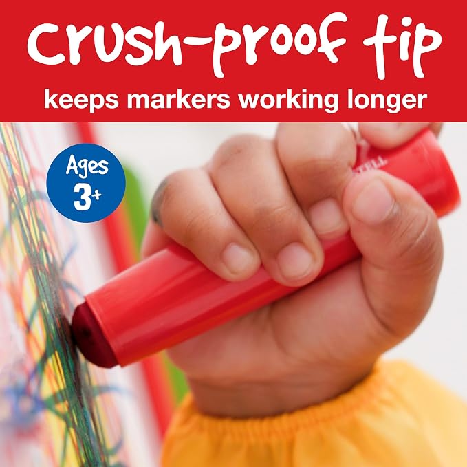 Faber-Castell Little Creatives Extra Jumbo Ultra Washable Markers for Kids - 6 Colors, Back to School Art Supplies | Summer Crafts for Kids | Art Supplies for Toddlers & Preschoolers (Ages 3+)