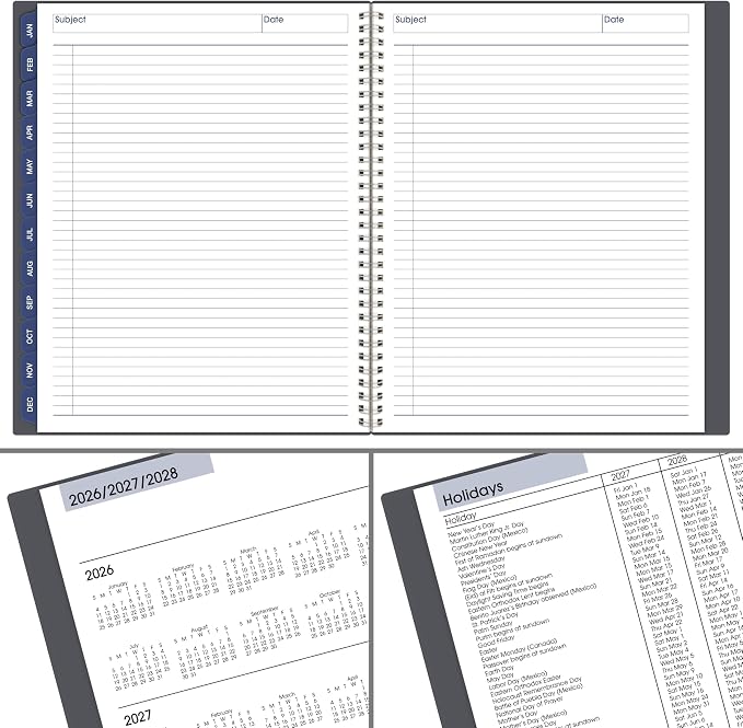 AT-A-GLANCE 2027 Planner, Monthly, 8.5" x 11", Tabbed, DayMinder, Gray (GC4700727)