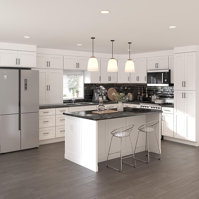 Furinno Shaker Drawer Base Kitchen Cabinet with 1-Door, White | 24 D x 21 W x 34.5 H, Adjustable Hinges, Soft-Close Shaker-Style Door, Ready to Assemble, Plywood, for Pantry, Dining Room