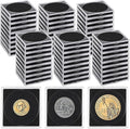 48 Pcs Plastic Coin Holders with 5 Sizes Adjustable Silver Dollar Coin Holder Capsule Protectors Snap Holders Silver Dollar Protection Cases for Collection Supplies Storage Display （20-40mm）