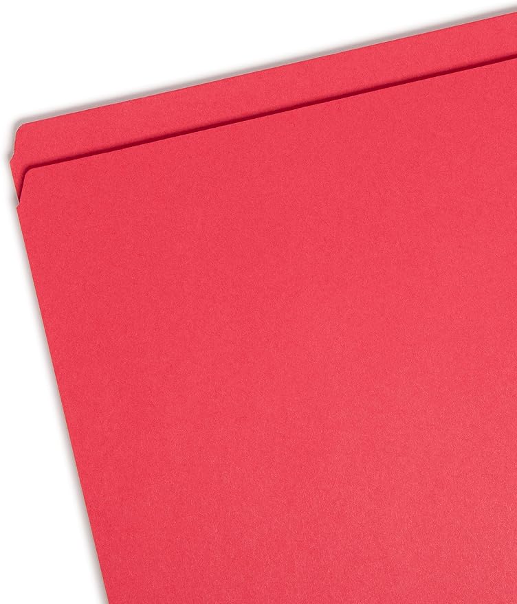 Smead File Folder, Reinforced Straight-Cut Tab, Legal Size, Red, 100 per Box (17710)