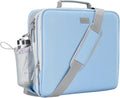 Zipper Binder 3 Inch D-Ring 3 Ring with Water Bottle Holder | Binder with Strap for School/Office, 700 Sheet Capacity-Multiple Pockets, Fit for 13" Tablet/Laptop, Baby Blue