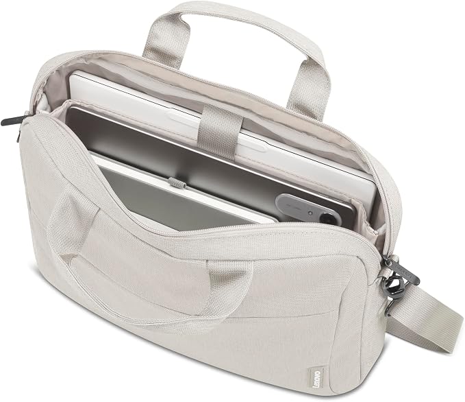 Lenovo 16" Laptop Bag T210 (ECO), Water-Resistant Laptop Sleeve Case with EVA Protective Padding, Dual Compartments, Travel Strap, Eco-Friendly Recycled Material, Fits Up to 16-Inch Laptops, Beige