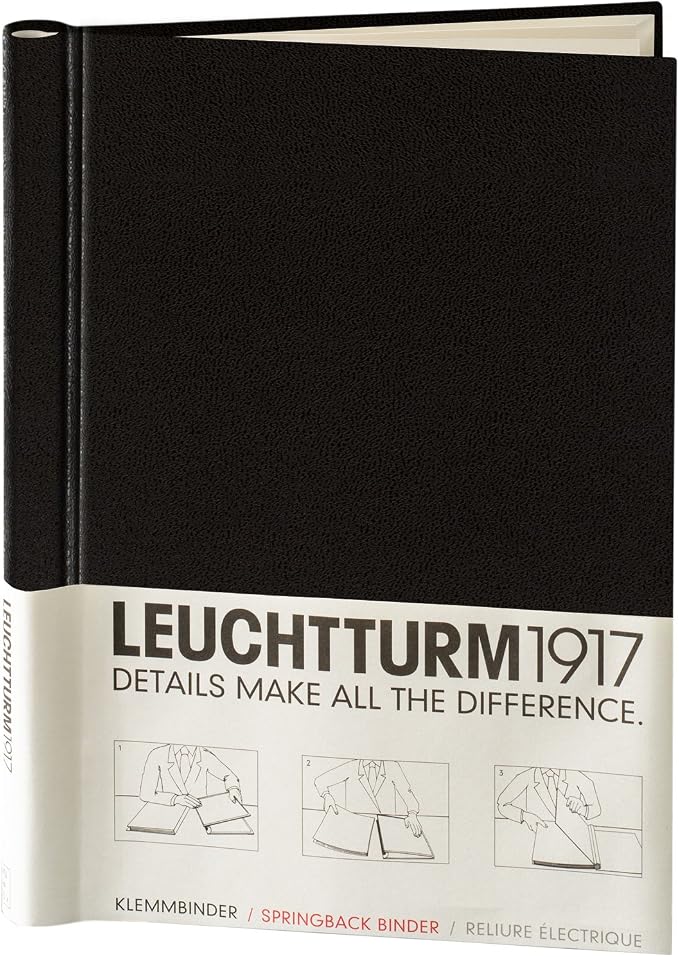 LEUCHTTURM1917 - PEKA Springback Binder (Black) - Holds 150 Sheets of Paper