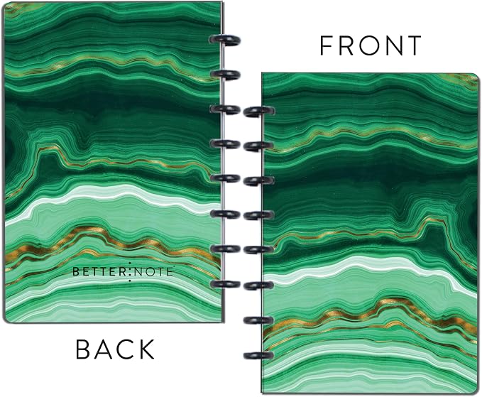 BetterNote COVER 9-Disc Planner Lightweight Durable MEDIUM (Not) Malachite