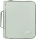 SUNEE Zippered Binder Bag with Handle, 2-Inch 3-Ring O-Ring, 500-Sheet Capacity, Includes Zip Pocket, 5-Tab Expanding File Folder, Multi-Pocket Organizer Binder for Middle School, Sage Green