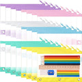 24 Pack Pencil Pouches for 3 Ring Binder Bulk Enlarge Clear Window Pencil Pouches Zipper Pen Case 3 Reinforced Grommet Pen Bag for Binder Utensil Organize Office Supplies(Macaron Colors Series)