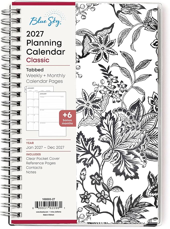 Blue Sky 2027 Weekly & Monthly Planner Calendar, 5"x8", Analeis