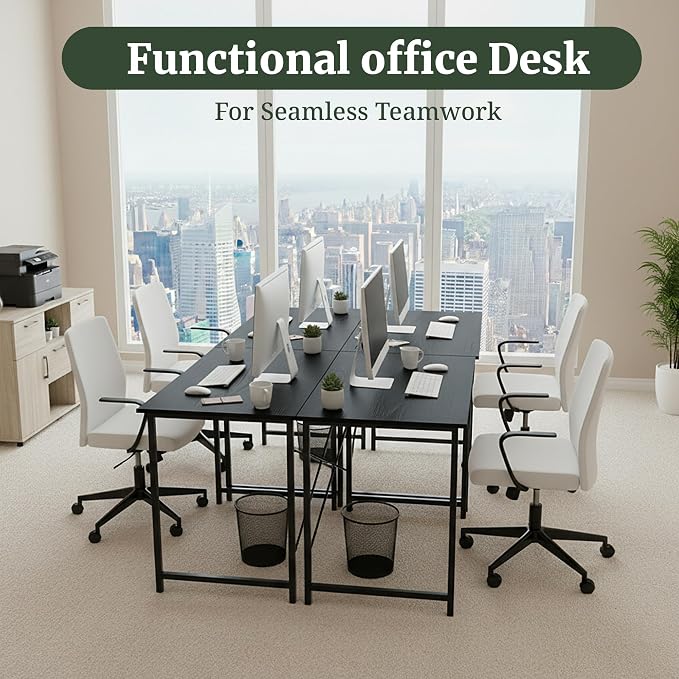 32 Inch Computer Desk, Small Writing Desk for Home Office Bedroom | 265 lb Capacity, Reinforced X-Frame, Waterproof MDF Top, Scratch-Resistant Surface, Easy Assembly, Black
