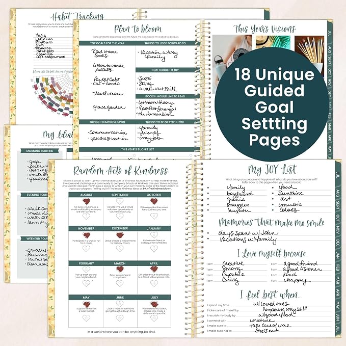 bloom daily planners HARDCOVER Planner 2026-2027 (8.5" x 11") Academic Year (July 2026 - July 2027) - 13 Months Task Goal Planner for Women - Monthly & Weekly Agenda Book - Butter Yellow Daisies