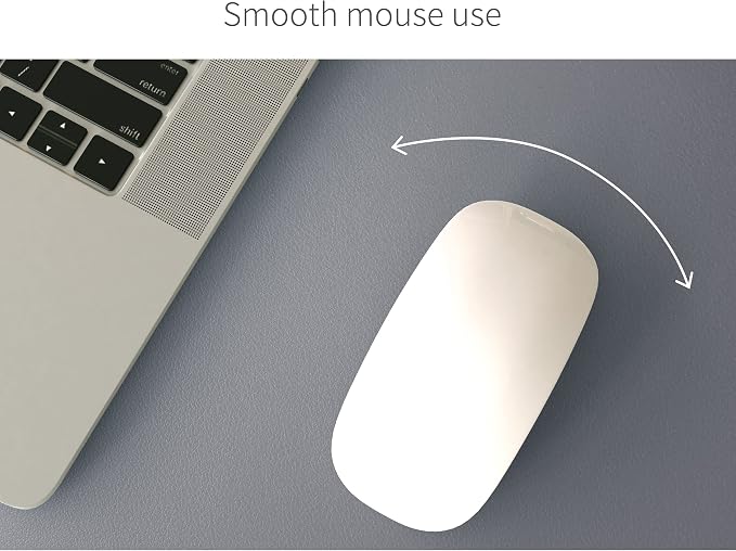 RENMTURE Dual-Sided Mouse Pad, Natural Cork & PU Leather Large Desk Pad for Office and Home Work, Desk Protector Non-Slip, Waterproof, Easy Clean (Gray, 32"x16")