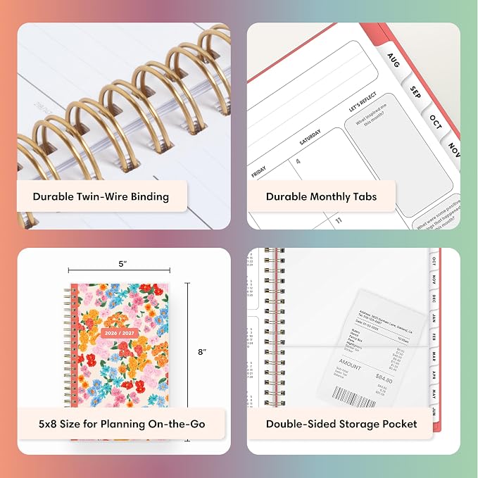 Blue Sky Gen Z 2026-2027 Weekly & Monthly Academic Planner, 5"x8", Gladys