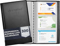 Professional Business Card Holder/Book with Black Cover, Holds 300 Business Cards