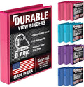 Samsill Durable 1.5 inch 3 Ring Binder, D Ring Binder, 100% Recycled Chipboard, Fashion Assortment, 12 Pack