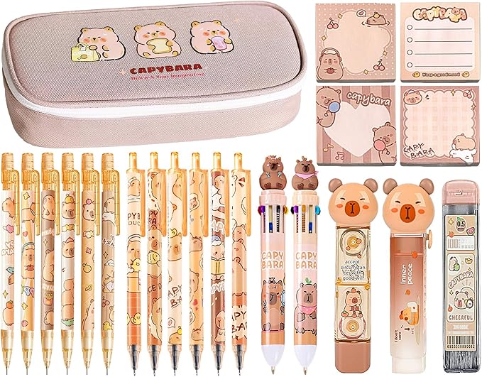 Cute Capybara Stationery Set, Kawaii School Supplies Gift for Students