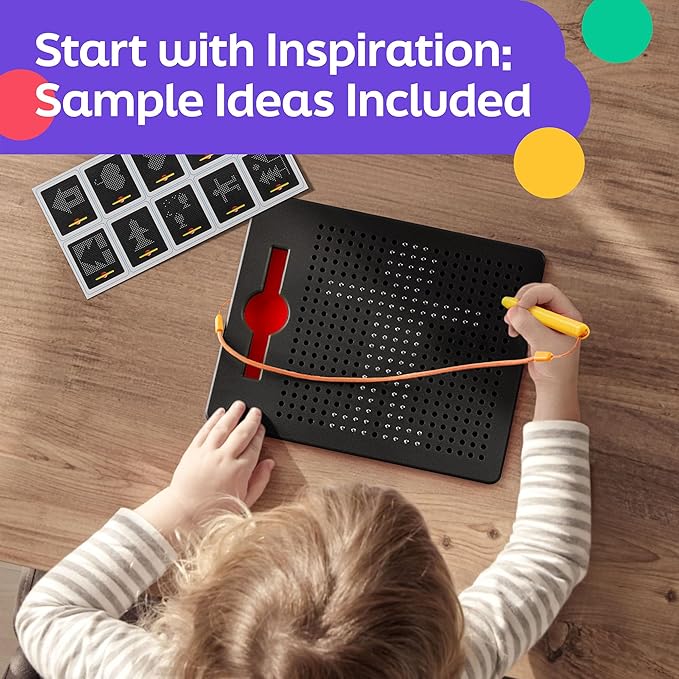 AYNAT FUN Magnetic Drawing Board for Toddlers & Kids - Toddler Doodle & Sketch Toys, Includes Magnet Stylus Pen and Beads for Girls & Boys, Travel & Car Ride Activities
