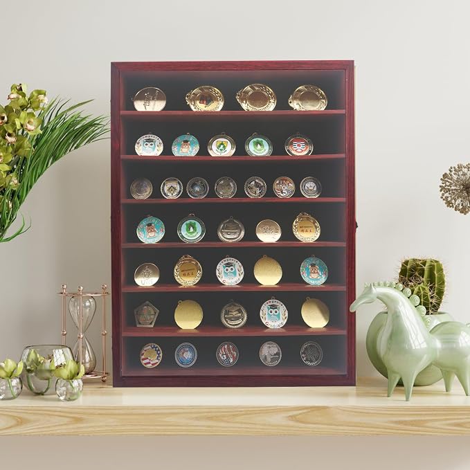 16x20 Shadow Box Frame with Removable Shelves, Red Deep Memory Box Display Case for Keepsake Collectibles, Coins Military Medals Pins Wedding Flowers