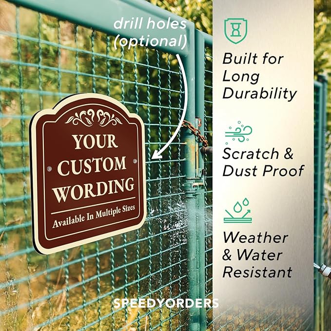 Custom Decorative Outdoor Metal Sign - Personalized Aluminum Driveway Sign, Waterproof, Made In USA - Design 1 Red Brick 24x24 In