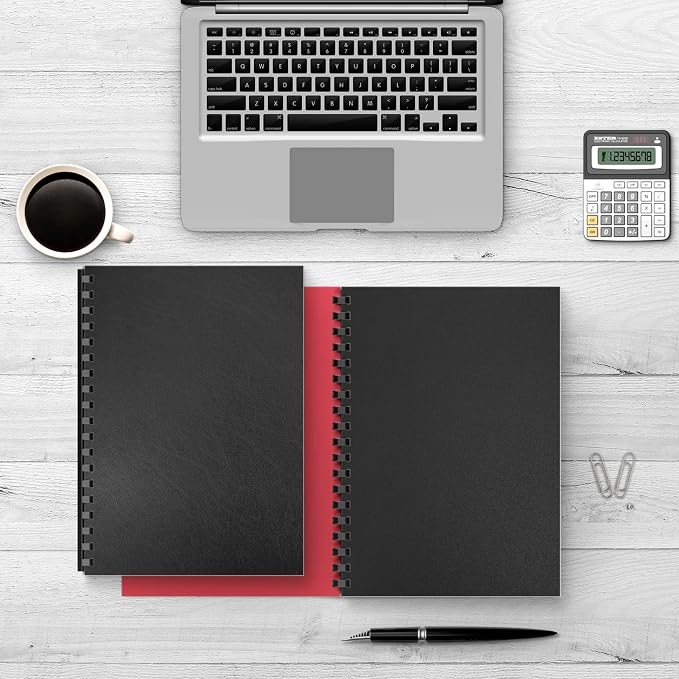Binditek 12 Mil Leather-Textured Polycovers, 8.5x11 Inches, Black, 100 Pack | Leather-Textured Binding Covers, 8.5x11 Inches Letter Size, Plastic Binding Presentation Covers, Square Corners, Unpunched