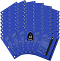 Leelosp 48 Pack Pencil Pouch for 3 Ring Binder,Royal Blue | Bulk Mesh Zipper Binder Pouches Pencil Boxes for Classroom Pencils Case Bags for Storing School Students Teacher Supplies