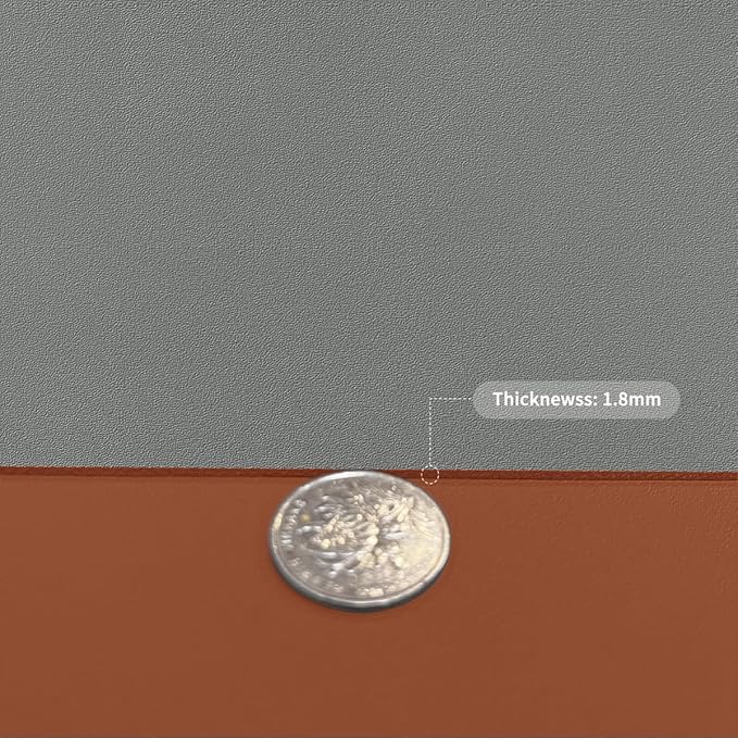 Zinkooat Leather Dresser Cover,1.8mm Thick,14x40 Inch,Dresser Protector Top,Dresser Top Protector,Dresser Cover Top,Dresser Top Cover,Dresser Cover Top for Bedroom.(Brown+Gray,14x40)