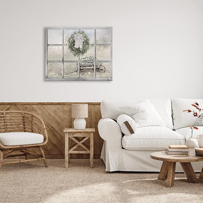Stupell Industries Rustic Meadow Floral Wagon, 30 x 40 Inch Canvas Wall Art | Stupell Industries · By Lori Deiter · Ready to hang · Farmhouse charm for living room · bedroom · or office · Made in USA