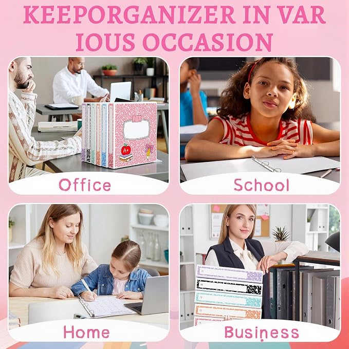Marspark 6 Pack 3 Ring Binders 1.5 Inch Composition Notebook Pastel Color School Binder Set with Clear View Cover Fits 8.5'' x 11'' Letter Size Paper for School Office Home, 350 Sheet Capacity