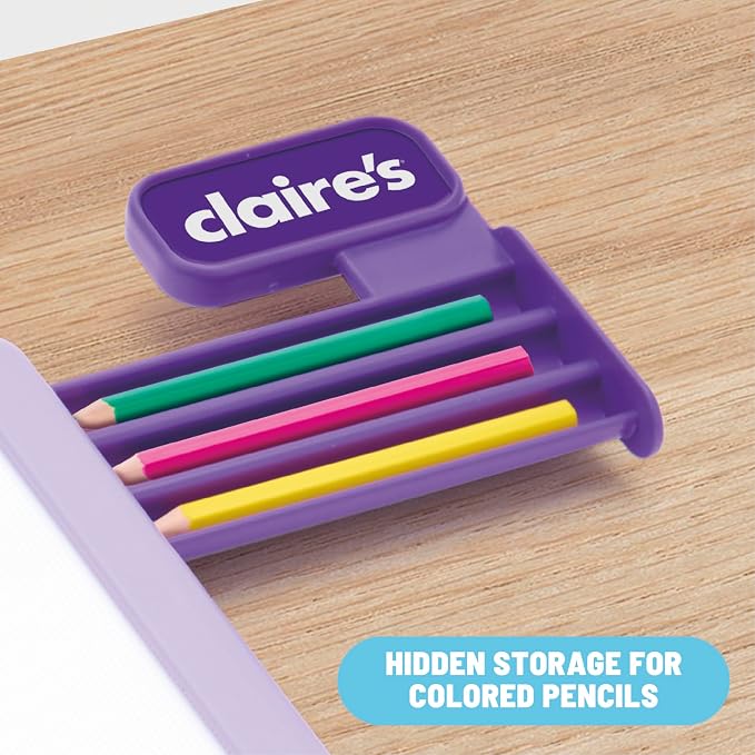 Claire’s Light-Up Fashion Designer LED Tracing Tablet - 330-Piece Arts & Crafts Kit| Fashion Templates, Stickers, Colored Pencils & Paper| Kids Coloring & Drawing Board Activity| Girls Toy Gift|Age 8+