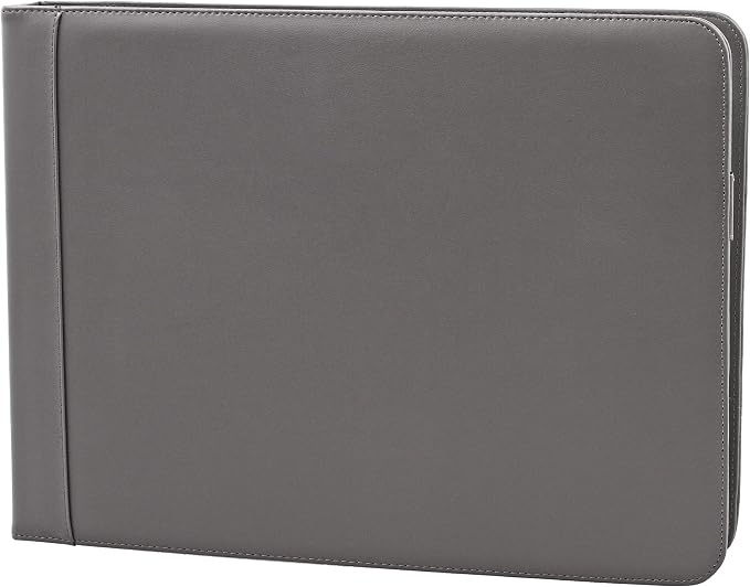 2Fold Business Check Binder 7 Ring for 3-Up Business Size Checks with Extra Business Card Case - PU Leather Deluxe 7 Ring Checkbook Binder Portfolio with 600 Check Capacity and Storage