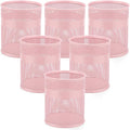 Segarty Pencil Holder, 6 Pack Pink Pen Holder, 3.3 x 3.9 inch Pencils Cups Holder, Round Metal Pens Container Organizer for Office Supplies, School Classroom, Makeup Brush, Home Storage