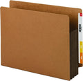 Smead End Tab Pocket, Reinforced Straight-Cut Tab, 3-1/2" Expansion, Extra Wide Letter Size, Redrope with Dark Brown Gusset, 10 per Box (73681)
