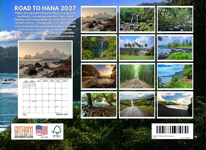 Road To Hana Calendar 2027 Maui Hawaii Monthly Wall Calender 12 Month