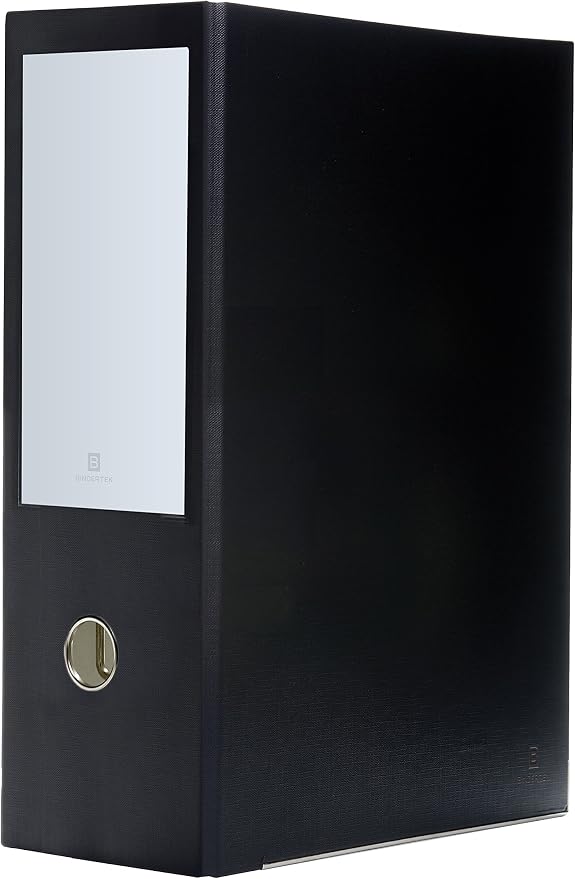 3-Ring Premium Legal Binder for 8.5" x 14" Paper - Black, by Bindertek | 4" Spine Width, 625 Sheet Capacity, 2.5" D-Rings, Linen-Textured Covers, Steel Reinforced Edges, Spine Label Included