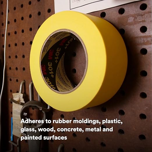 3M 301+ High Performance Masking Tape, Yellow, 3 in x 60 yds – High Performance Holding and Masking Tape for Automotive, Speciality Vehicle and Industrial Markets, Case of 12