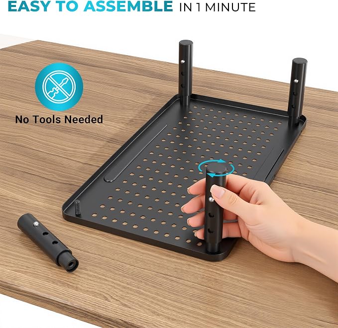 BONTEC Monitor Stand for Desk 1 Pack, 3-Level Height Adjustable | 14.5 x 9.1 in Ergonomic Metal Computer Stand with Pen Holder & Cable Management for Printer, Laptop and Office Workstation