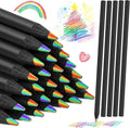 Nezyo 48 Pack Rainbow Colored Pencils Bulk-7 Color in 1 Wooden Rainbow Pencils Colored Pencil Art Supplies for Adults Drawing Coloring Sketching Reward Gifts Stocking Easter Basket Stuffers