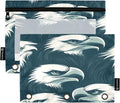 Eagles Head Pencil Pouch for 3 Ring Binder, 2 Pack Waterproof Pencil Bags Clear Window Pencil Case Zipper School Office Supplies