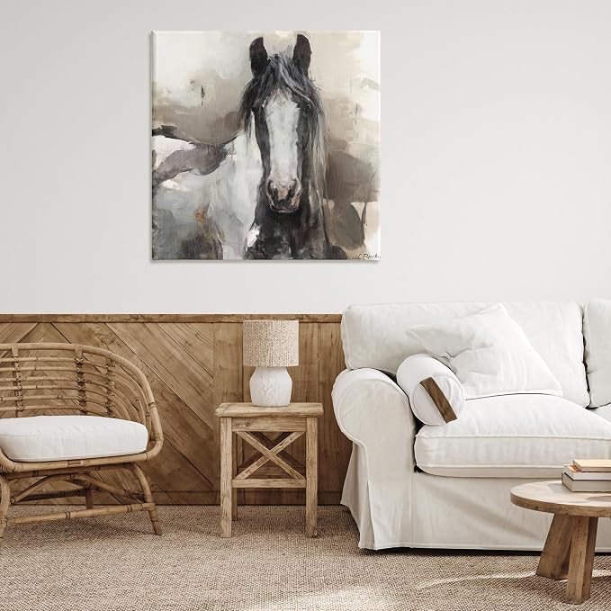 Stupell Industries Grey Beige Horse Abstract, 36 x 36 Inch Canvas Wall Art | Stupell Industries · By Marilyn Hageman · Ready to hang once unboxed · Great for living room or office · Made in USA