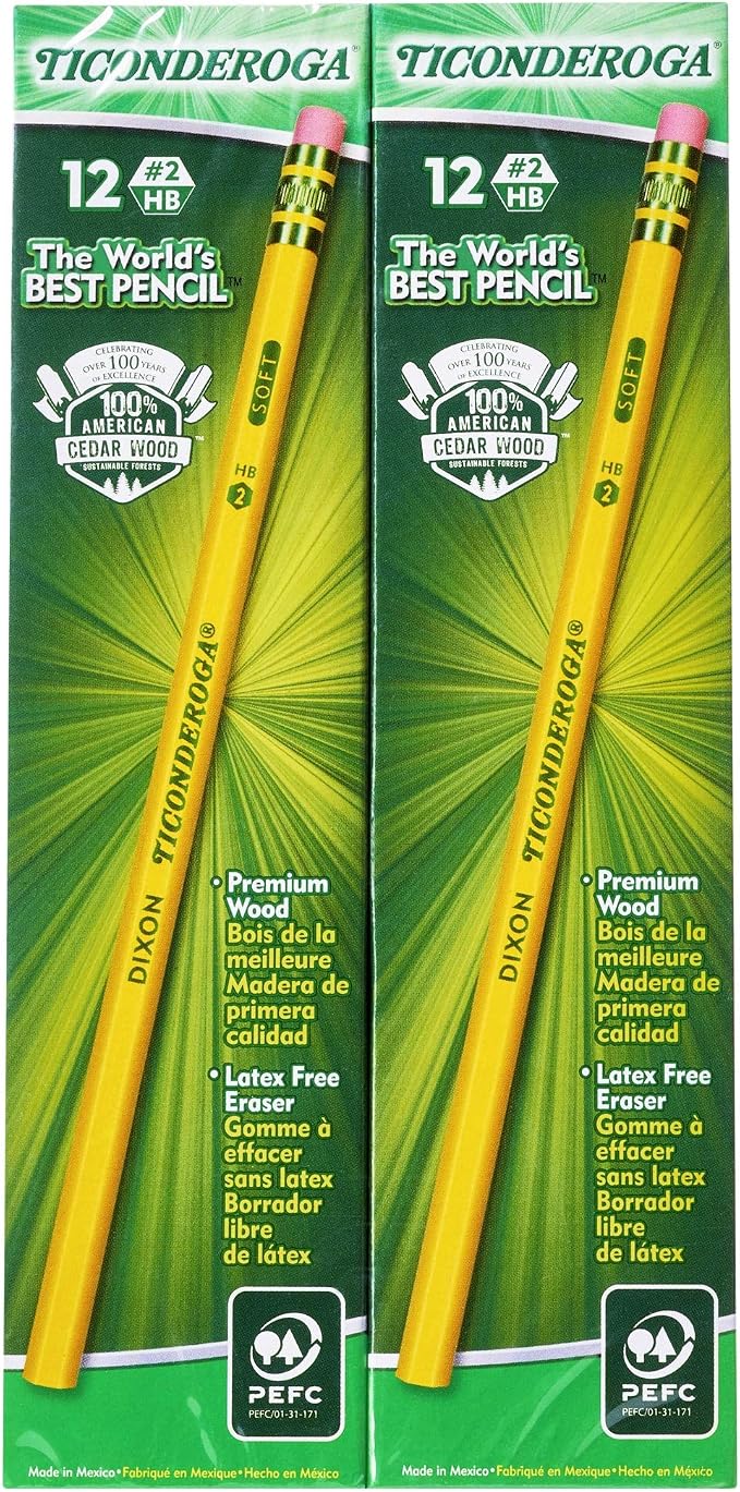 TICONDEROGA Woodcase Pencils 2 Boxes of 96, 192 Pencils Total (13872SP)