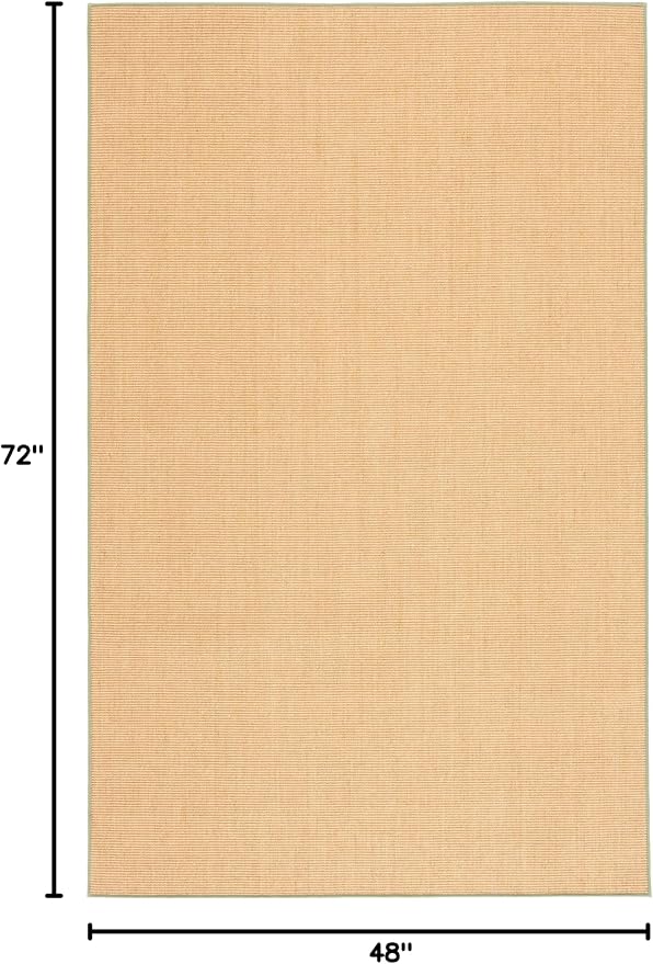 Martha Stewart x SAFAVIEH Area Rug Collection - 4' x 6', Natural & Green, Sisal & Jute, Farmhouse Style, Ideal for Living Room, Foyer, Bedroom, Accent Space (MSR9501E)