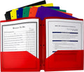 C-Line Two-Pocket Heavyweight Poly Portfolio with 3-Hole Punch, Assorted Colors, Box of 36 (33930-36)