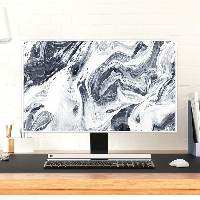 Baocicco Abstract Gray Marble Waterproof 55 Inch Television Cover Anti-Static Dustproof Protective Television Covers for TV Screen Abstract Modern TV Dust Cover for Home LED LCD OLED TVs
