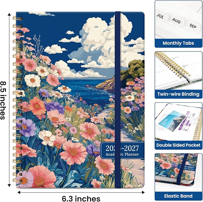 Planner 2026-2027, Monthly & Weekly Jul 2026-Jun 2027 Planner Calendar