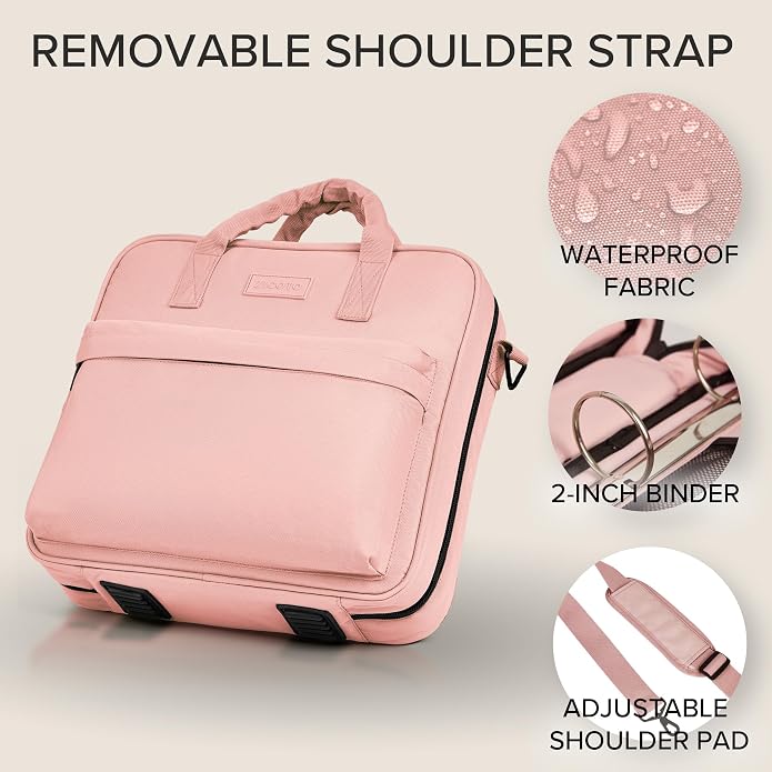 Sturdy 3 Ring Zipper Binder with Strap - 2" Binder with Pockets Holds 500 Sheets, Laptop & More - Durable & Easy to Carry