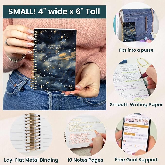 bloom daily planners 2026-2027 Academic Year Pocket Planner (July 2026 - July 2027) 13 Months - SMALL 4” x 6” Weekly Monthly Agenda Organizer & Calendar Book - Midnight Sky